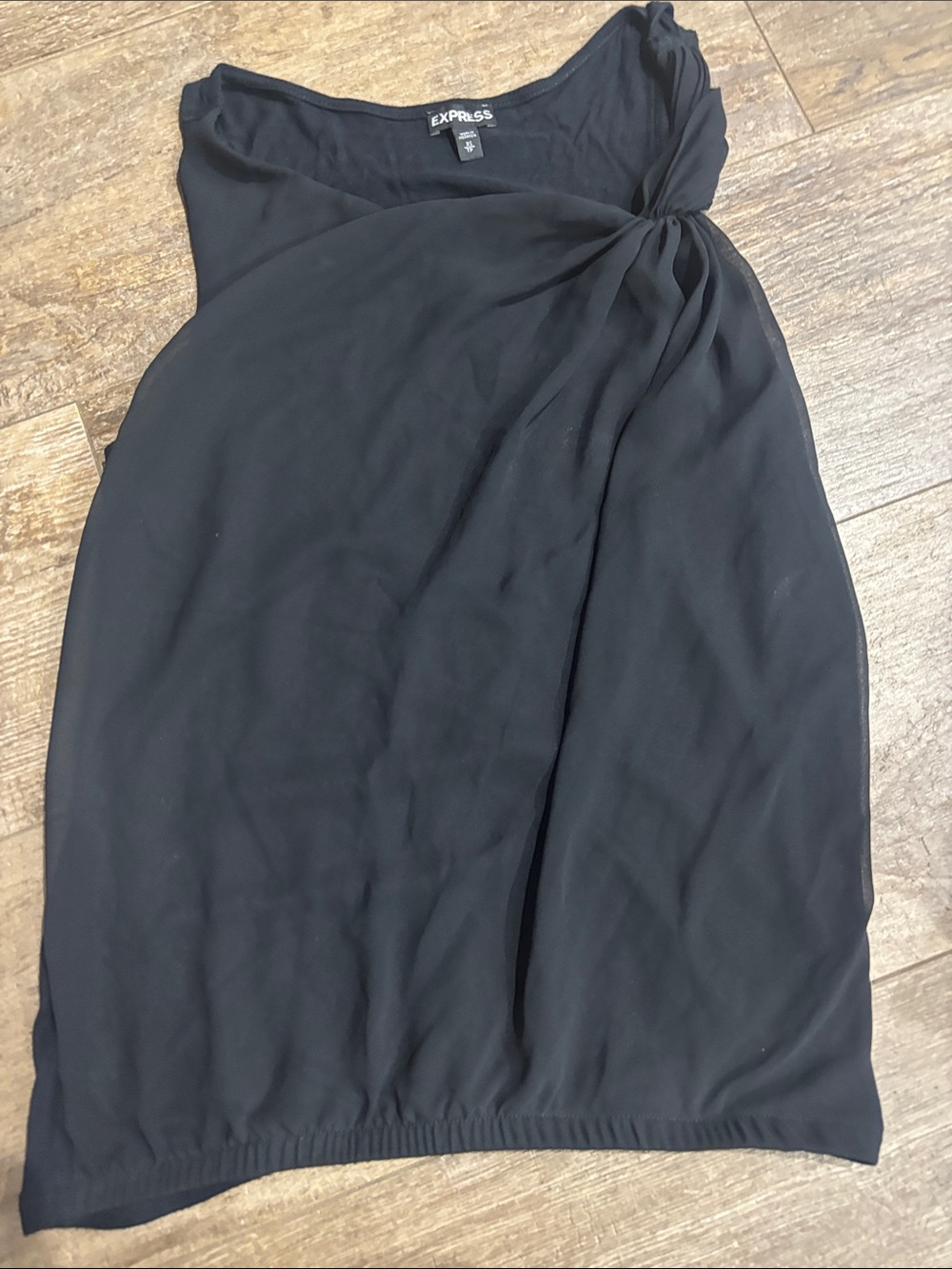 Express Black One-Shoulder Twist Detail Dress